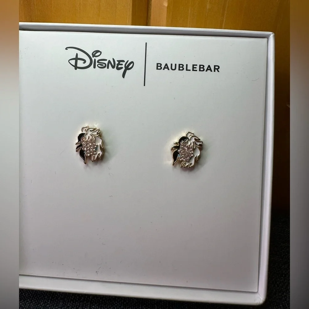 BaubleBar x Disney Cruella DeVil stud earrings New In Box